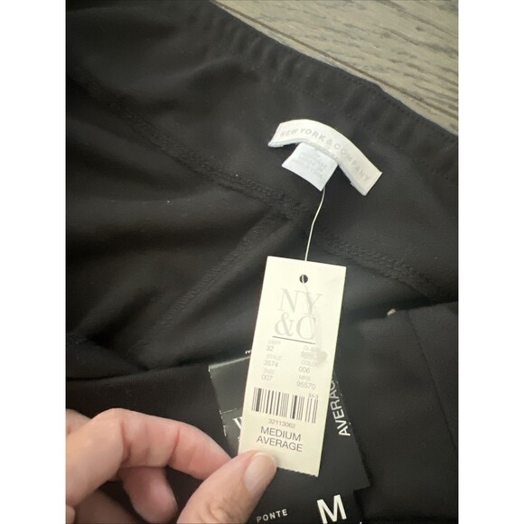 NWT NEW YORK & Co Pull On Black Wide Leg Pointe Pants Size Medium - Picture 4 of 7